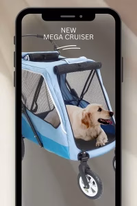 Large Dog Stroller Featuring Detachable Grooming Table