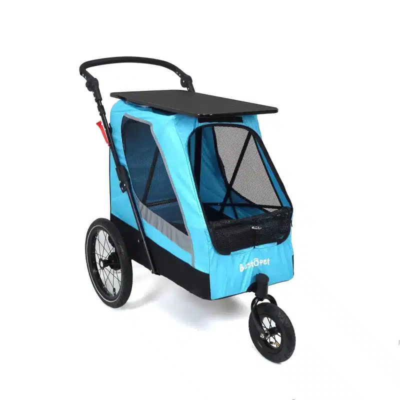BS-RL-02-LightBlue-1 pet stroller with grooming table
