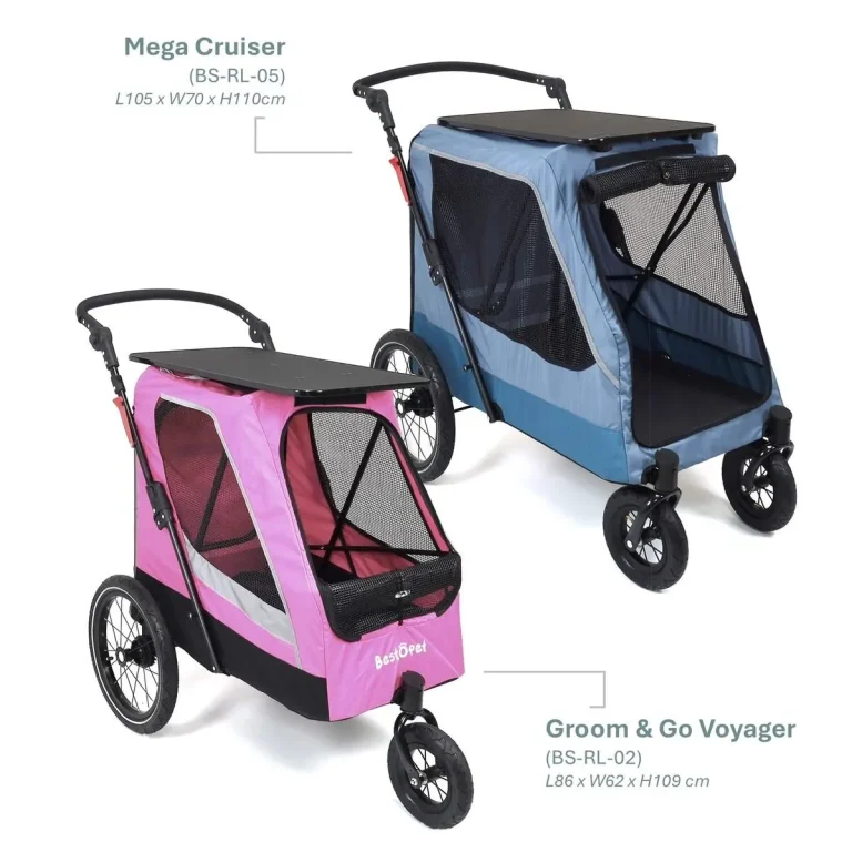 Mega-Cruiser, Groom & Go Voyager, Bestopet Heavy-Duty Large Dog Stroller with Detachable Grooming Table & All-Terrain Wheels